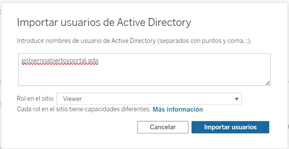 Importación de Usuarios de LDAP en Tableau