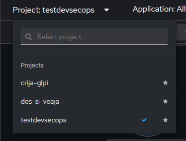Figura 5. Proyectos en OpenShift para un Developer